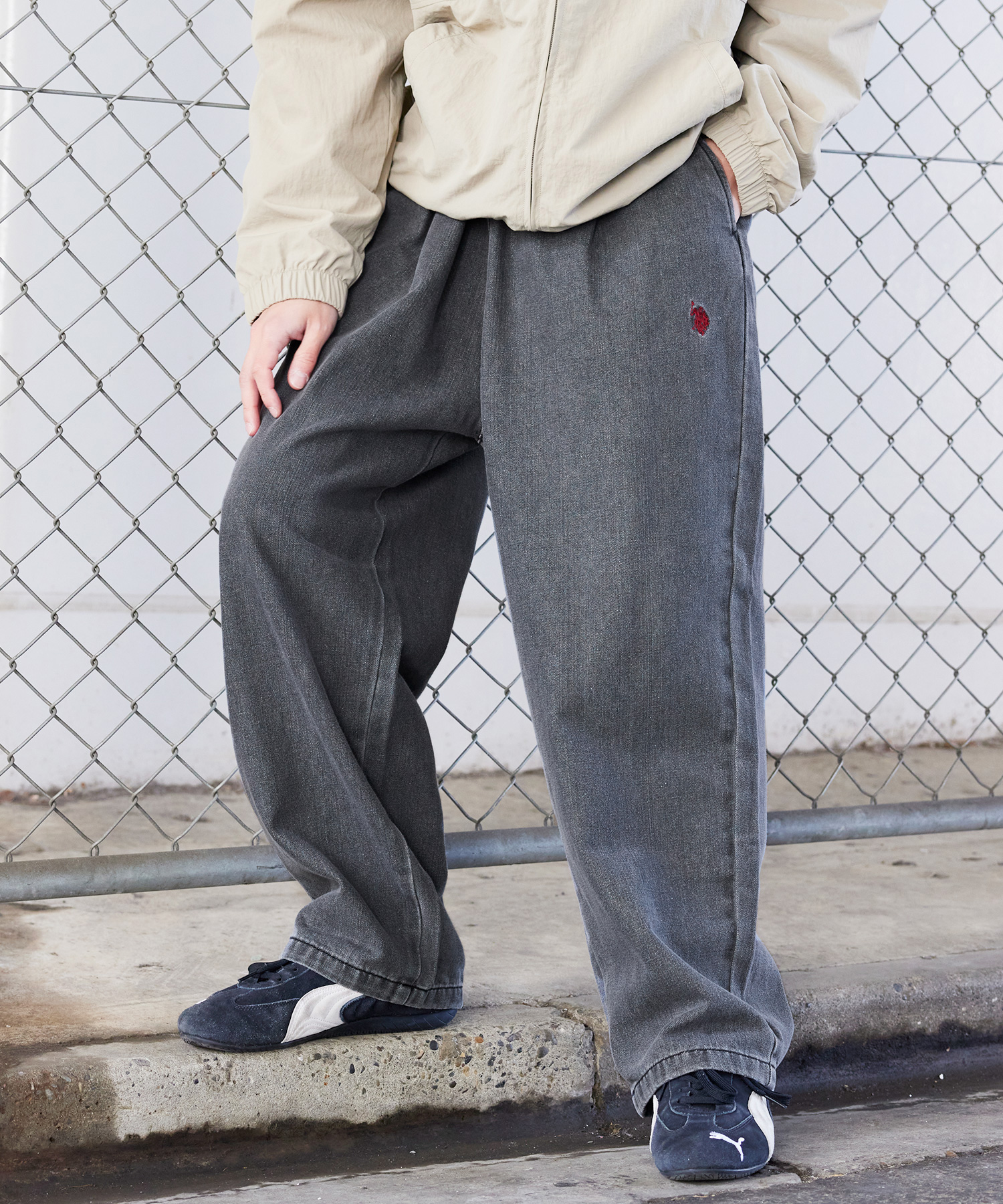 メンズ パンツ U.S. POLO ASSN. 別注 ロゴ 刺繍 バルーン シルエット