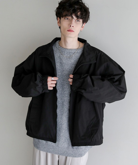 メンズ アウター ジャケット ブルゾン ダブルジップ 裾ドローコード