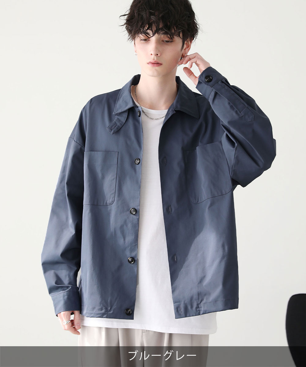 口コミ サイト 商品 メンズ ジャケット シャツ 2way ハイネック 仕様 ダブルポケット ジャケット・アウター