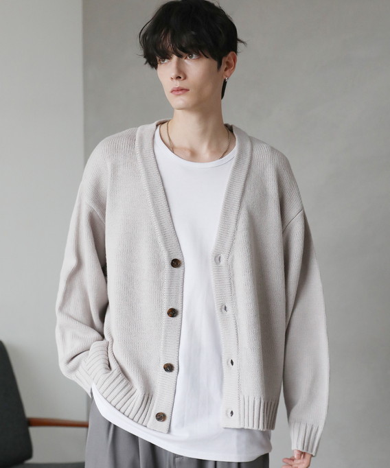 BTS ON カーディガン ブルー Lサイズ ASTRONOMY カーディガン メンズ 秋 秋服 長袖 Vネック ワイド