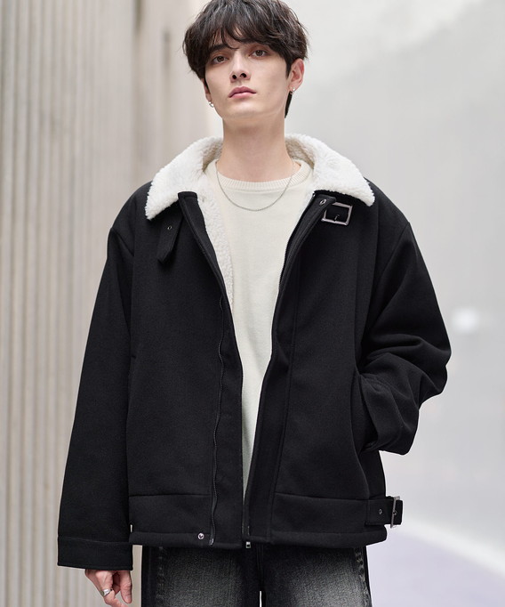 アウター メンズ 秋 秋服 冬 冬服 ブルゾン 裏ボア メルトン スタンド