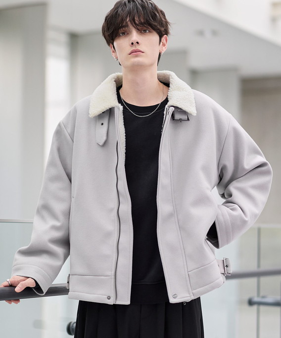 アウター メンズ 秋 秋服 冬 冬服 ブルゾン 裏ボア メルトン スタンド