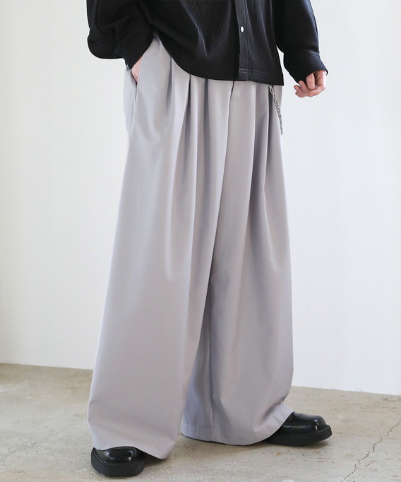ワイドパンツ メンズ パンツ 無地 ボトムス スラックス 夏 夏服