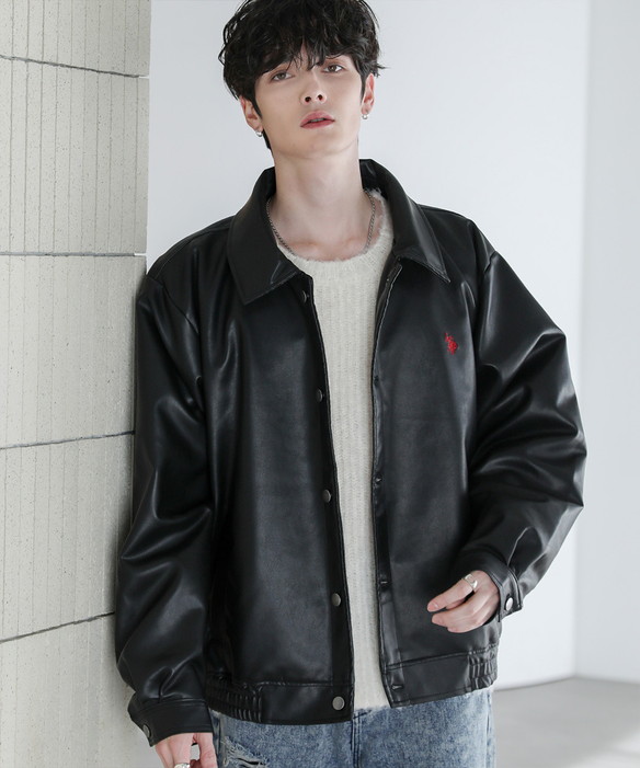 US POLO ASSN. オールブラック 中綿 スタジャン ブルゾン ブラック US POLO ASSN. オールブラック 中綿 スタジャン ブルゾン ブラック