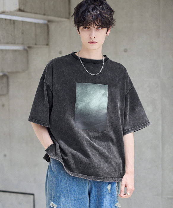 Tシャツメンズ 夏服 夏 半袖 グレー系 グラフィック ビンテージ加工