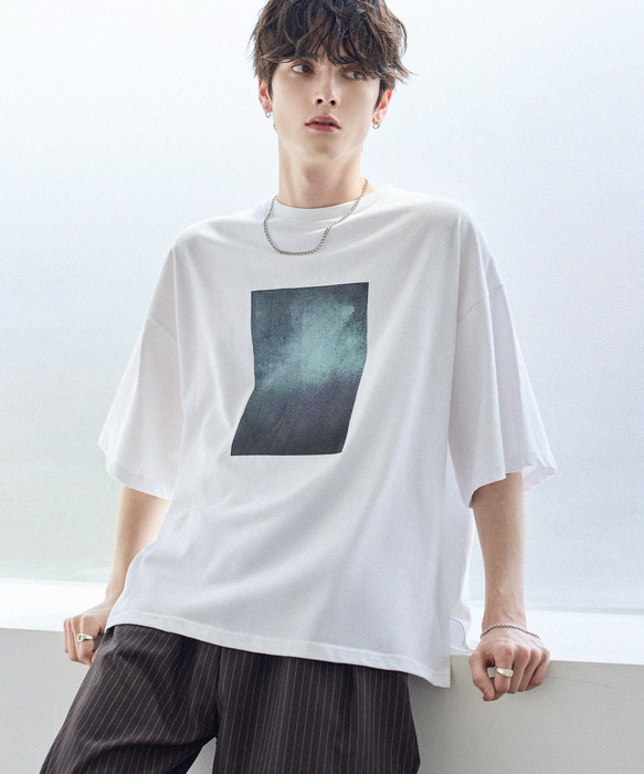 Tシャツメンズ 夏服 夏 半袖 グレー系 グラフィック ビンテージ加工