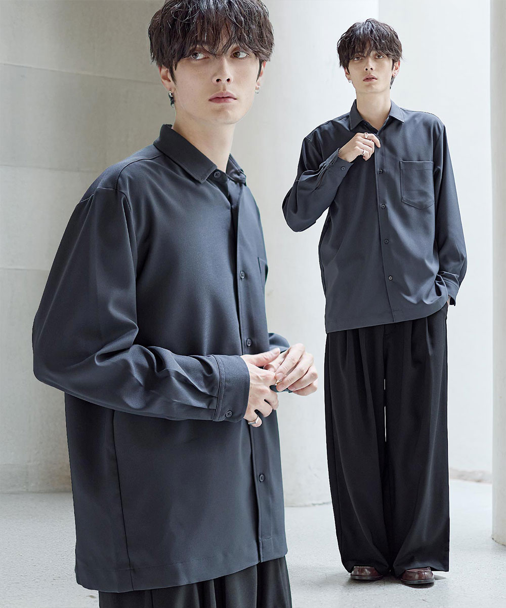 Streetwise ブラック Tシャツ Lサイズ セットアップ セットアップ 3点セット】防シワ ノーアイロン ワイドシャツ 半袖T