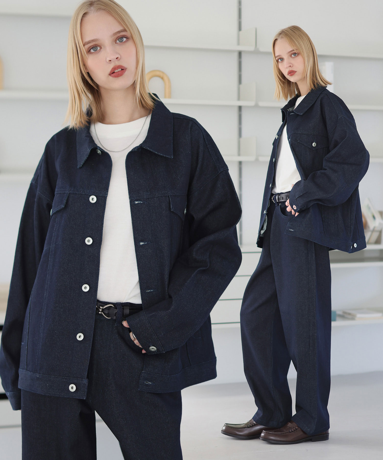 セットアップ 2点セット】デニム コーデュロイ ジャケット ワイド