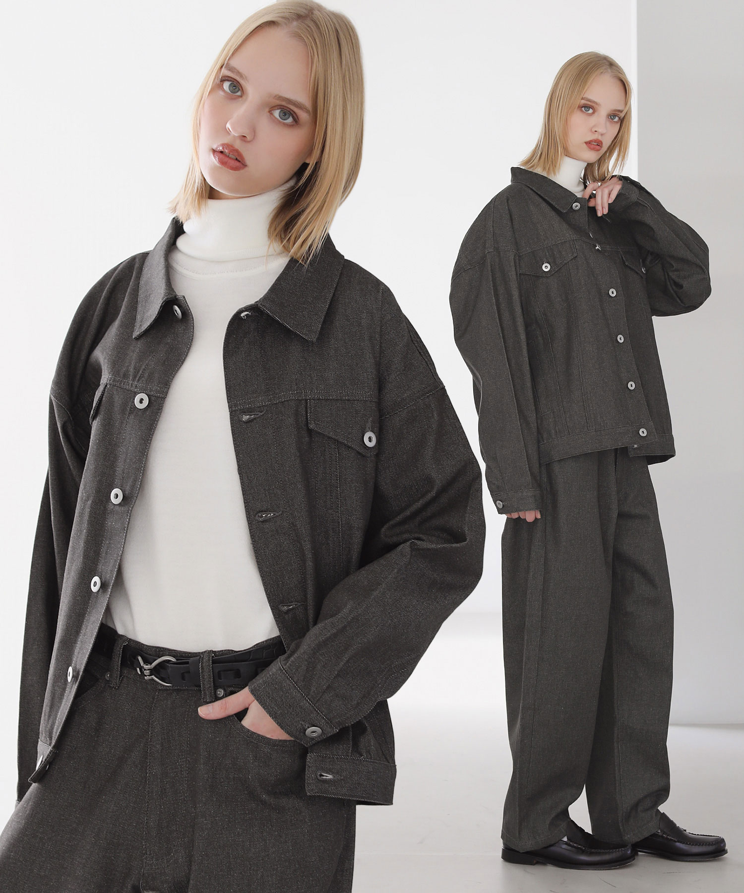 セットアップ 2点セット】デニム コーデュロイ ジャケット ワイド