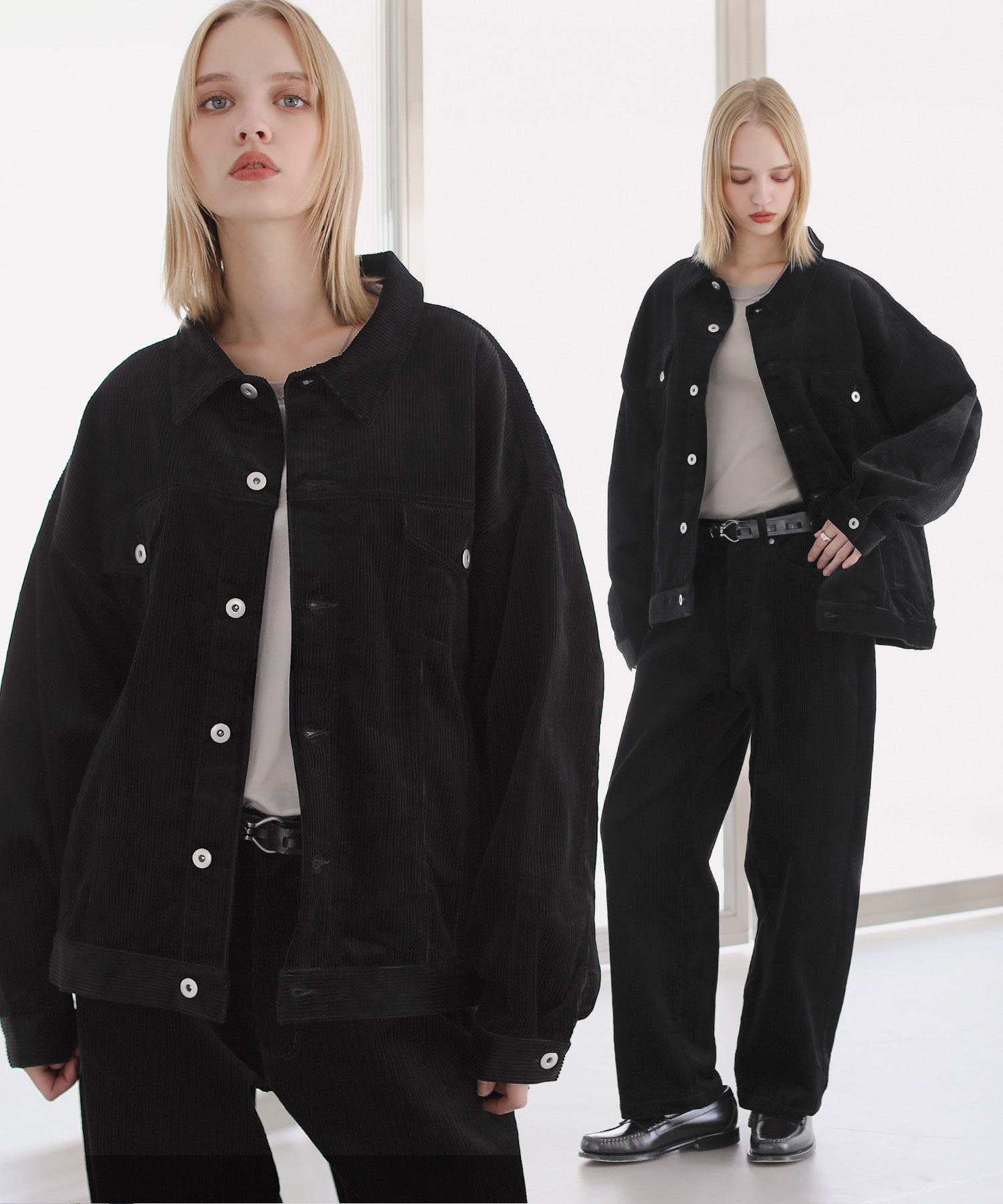 セットアップ 2点セット】デニム コーデュロイ ジャケット ワイド