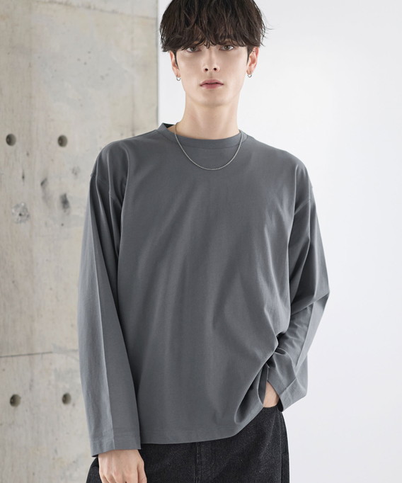 ASTRONOMY Tシャツ メンズ 春 夏 長袖 クルーネック ヘンリーネック 綿