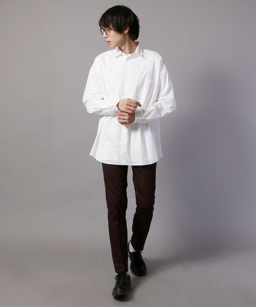 COTTON ブロード ビッグ シャツ オーバーサイズ ビッグシルエット ラフ トレンド 綿 春 秋 冬 メンズ メンズファッション