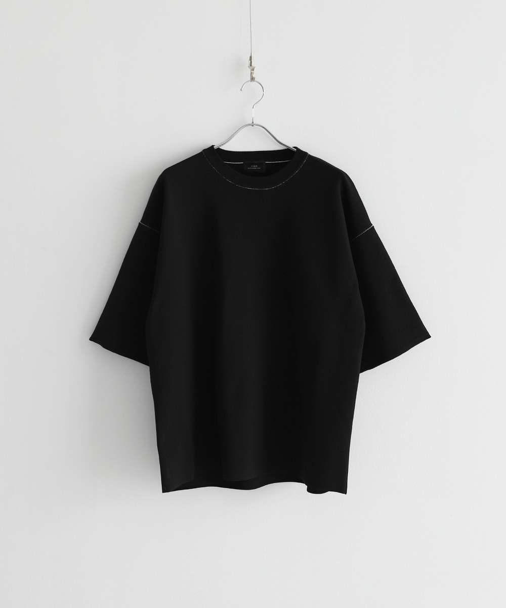 Tシャツ メンズ カットソー 半袖 ハーフミラノリブ 刺繍 オーバー