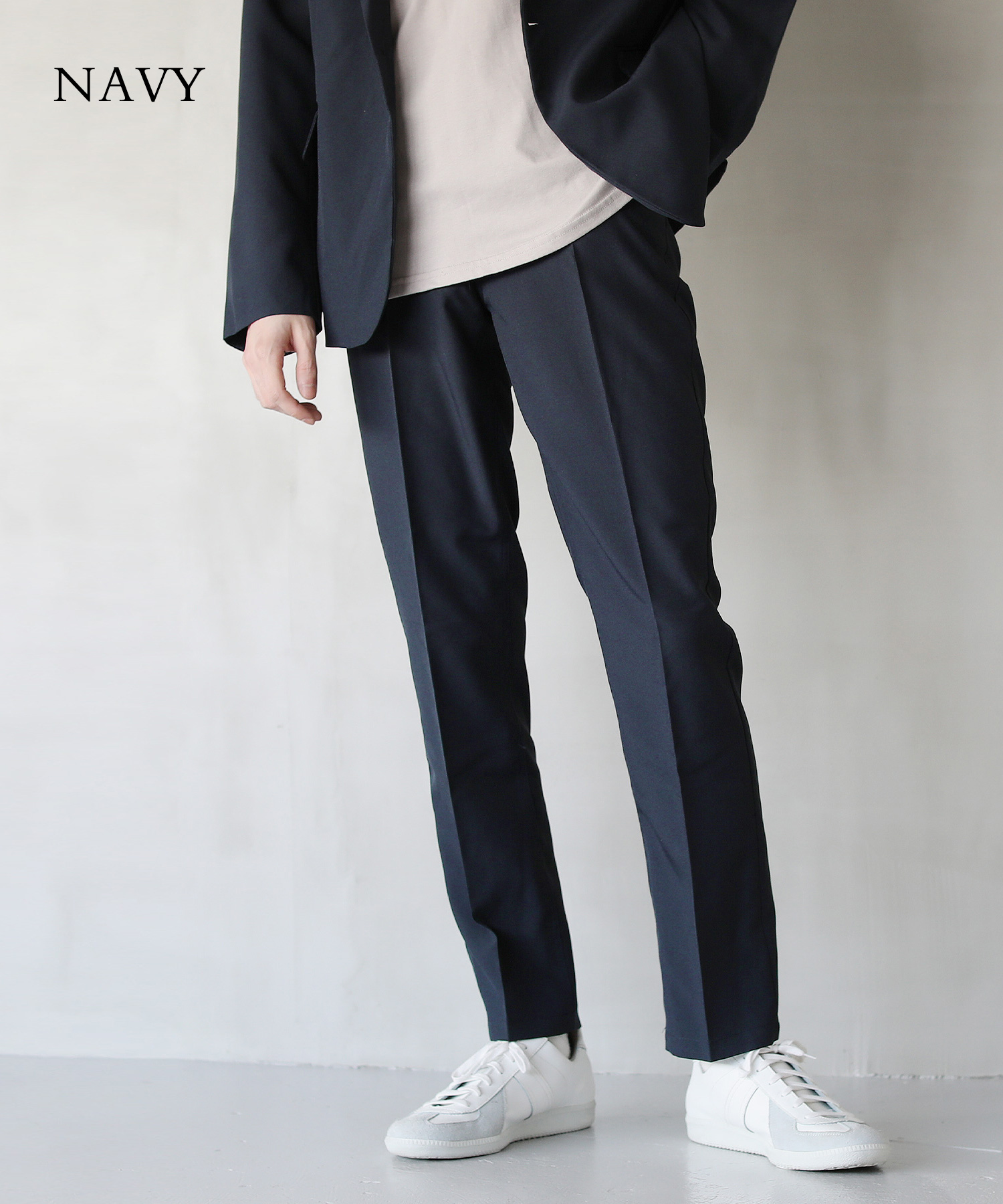 返品?交換対象商品】 スラックス P ASH NAVY WIDE STRAIGHT SLACKS 