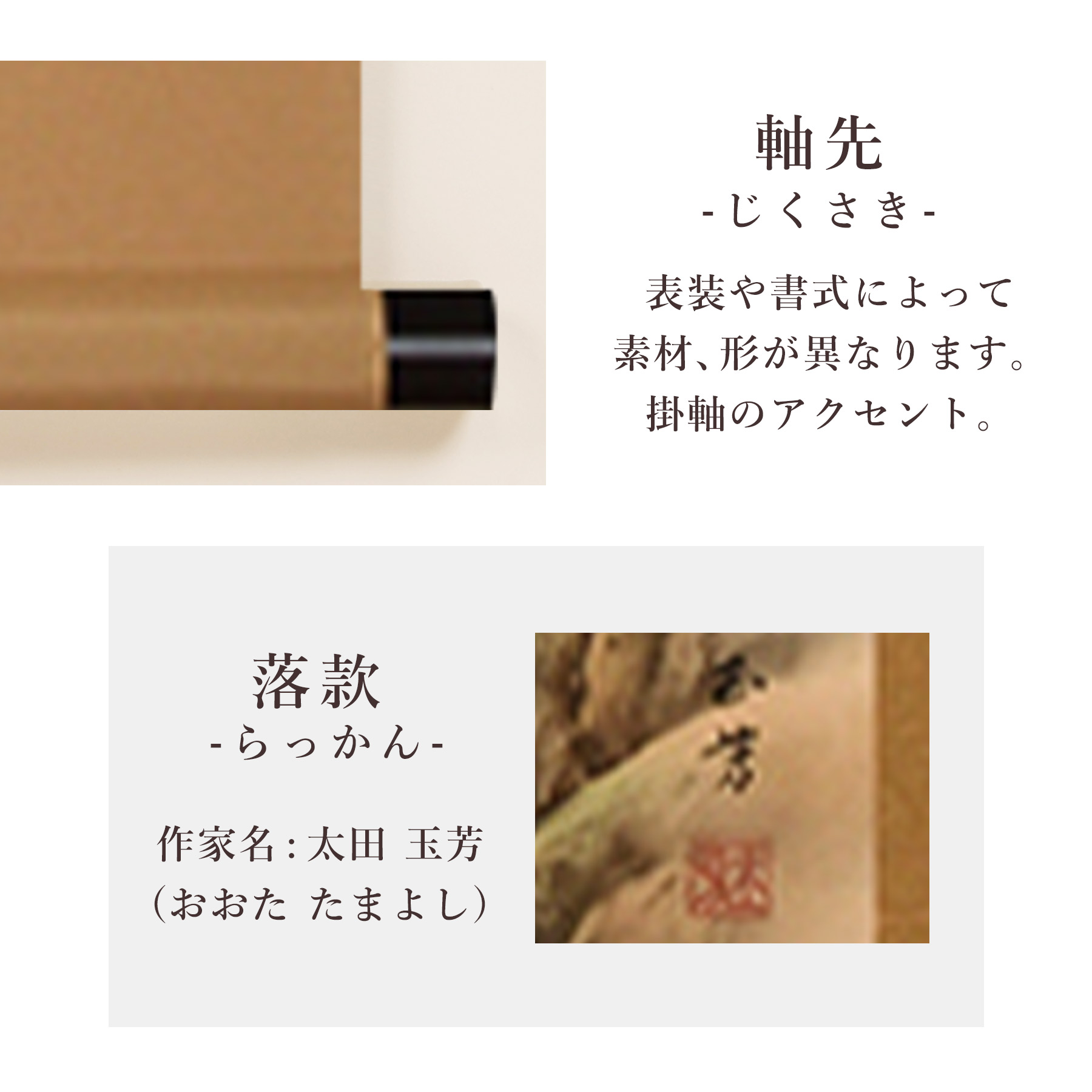 掛け軸「十六全図」 太田玉芳 尺五立 サイズ：54.5×190cm 桐箱付