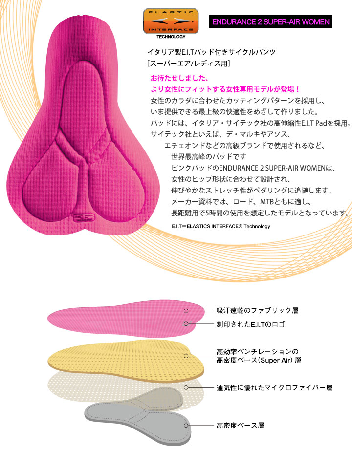 パッド付きサイクルパンツ