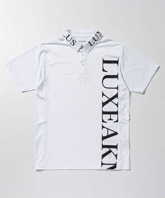 【現行品・美品】AKM PLUS LUXE GOLF POLO LUXE AKM PLUS リュクスエイケイエムプラス ゴルフ バーチカルロゴ