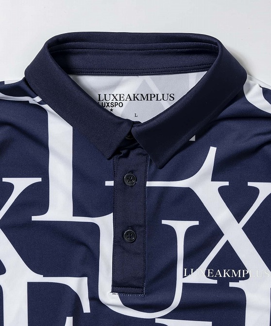 LUXE AKM PLUS リュクスエイケイエムプラス ゴルフ 総柄ロゴ 半袖