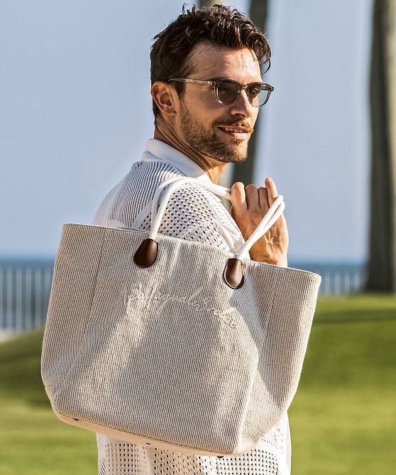 ウノピゥウノウグァーレトレ リラックス（1PIU1UGUALE3 RELAX）/1PIU1UGUALE3 RELAX ロープ刺繍ロゴリネンブレンドトートバッグ 1PIU1UGUALE3 RELAX ウノピゥウノウグァーレトレ リラックス ロープ