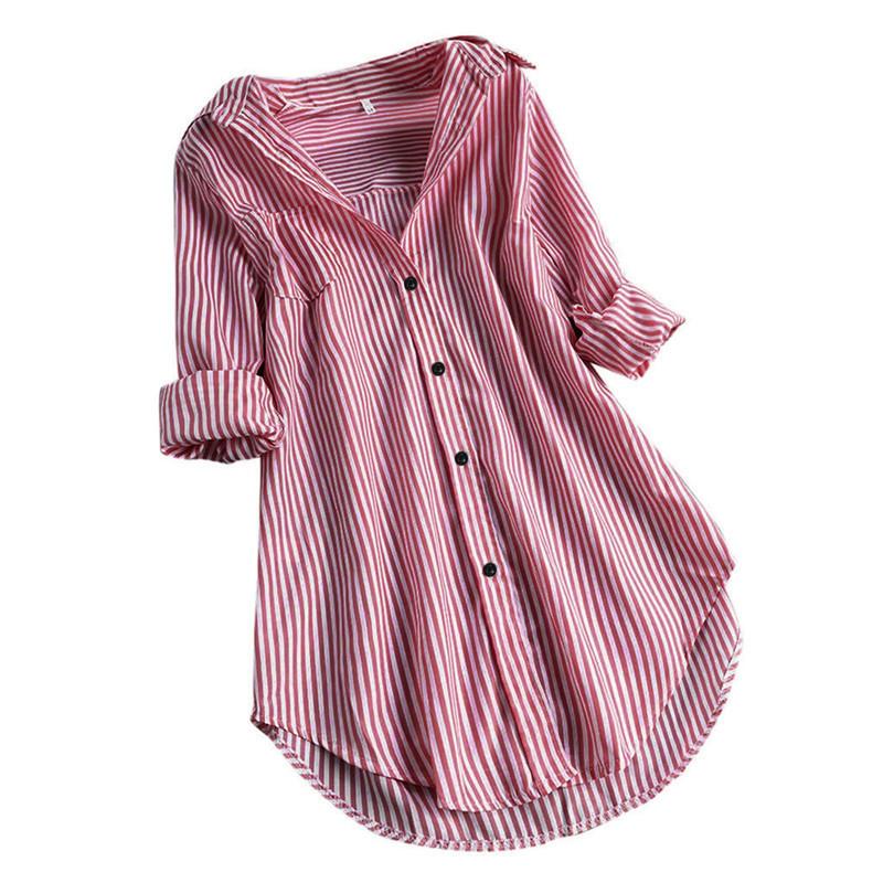 シャツ レディース ロング 長袖 ブラウス ロングシャツ ストライプ シャツワンピース 春 夏 春服 夏服 きれいめ チュニック トップス 羽織 | ブランド登録なし | 03