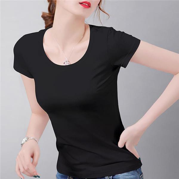 Tシャツ レディース 無地 きれいめ 春秋 夏 半袖 トップス 丸首 uネック スリム ストレッチ ティーシャツ カジュアル Tシャツ レディース 無地 白 黒 きれいめ 夏 春秋 半袖 ス 丸首