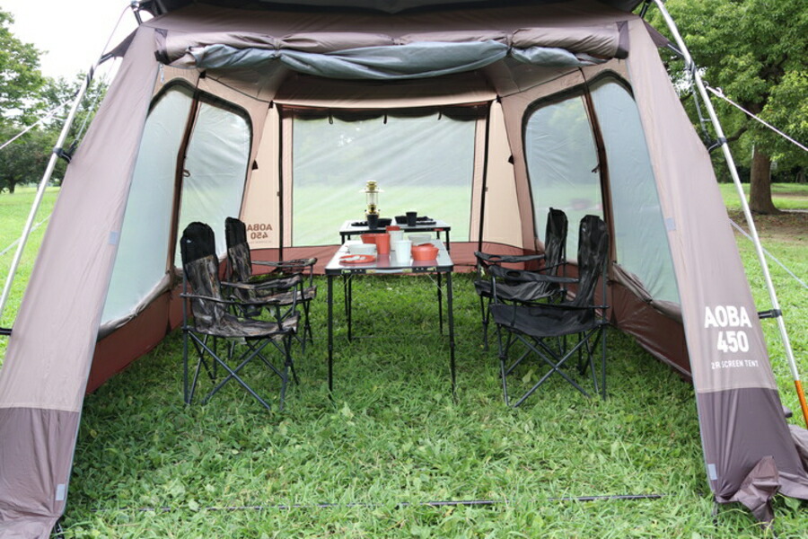 大型 2ルームテント 2Rスクリーンテント アオバ 450x290x200cm