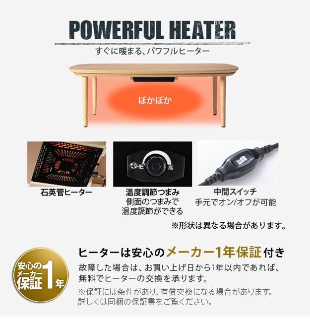 ほぼ未使用 こたつ テーブル 長方形 丸くてやさしい北欧デザインこたつ-モイ-90ｘ60cm あったか おしゃれ シンプル 天然木 円形 テレワーク リモート 在宅 一人暮らし 【X2153186486】(13114円)