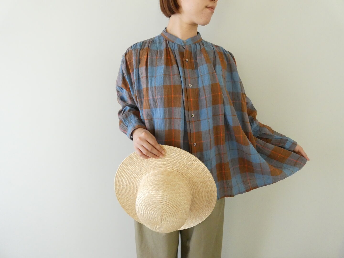 ichiAntiquite's(イチアンティークス) CHECK SHIRT コットンリネン