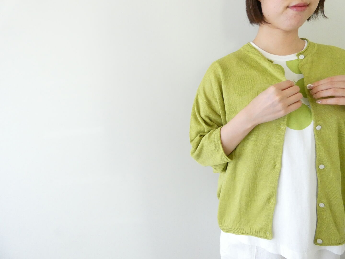 mao made(マオメイド) UVリネンニット いつものやつ！7分袖ドルマン 