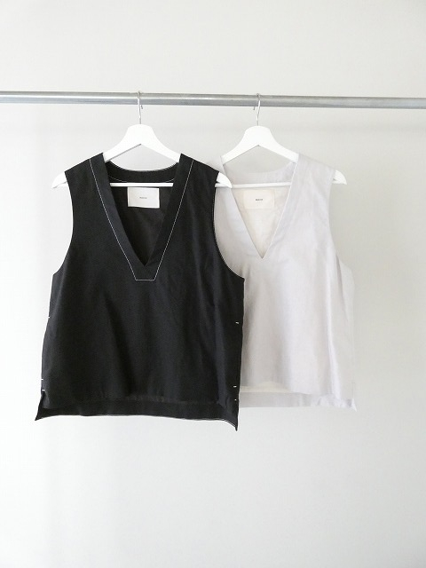 美品✨ AEWENMATOPH C/LラチネVネックベスト リネンkazumi MidiUmi(ミディウミ) コットンリネンVネックベスト(1-739815