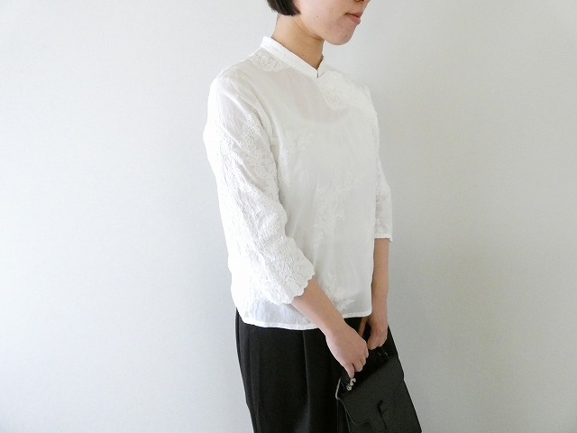 mizuiro ind(ミズイロインド) lace chinoiserie shirt(1-230168