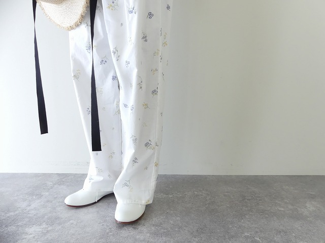 SALE】mizuiro ind(ミズイロインド) スモールフラワープリントパンツ(1