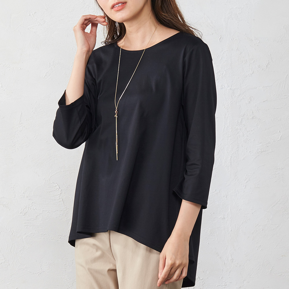 tシャツ quaranciel:「接触冷感/汗染み防止/洗濯機可能」スリット ルーズ チュニック TEE レディース quaranciel:〈接触冷感/汗染み防止/洗濯機可能〉スリット ルーズ