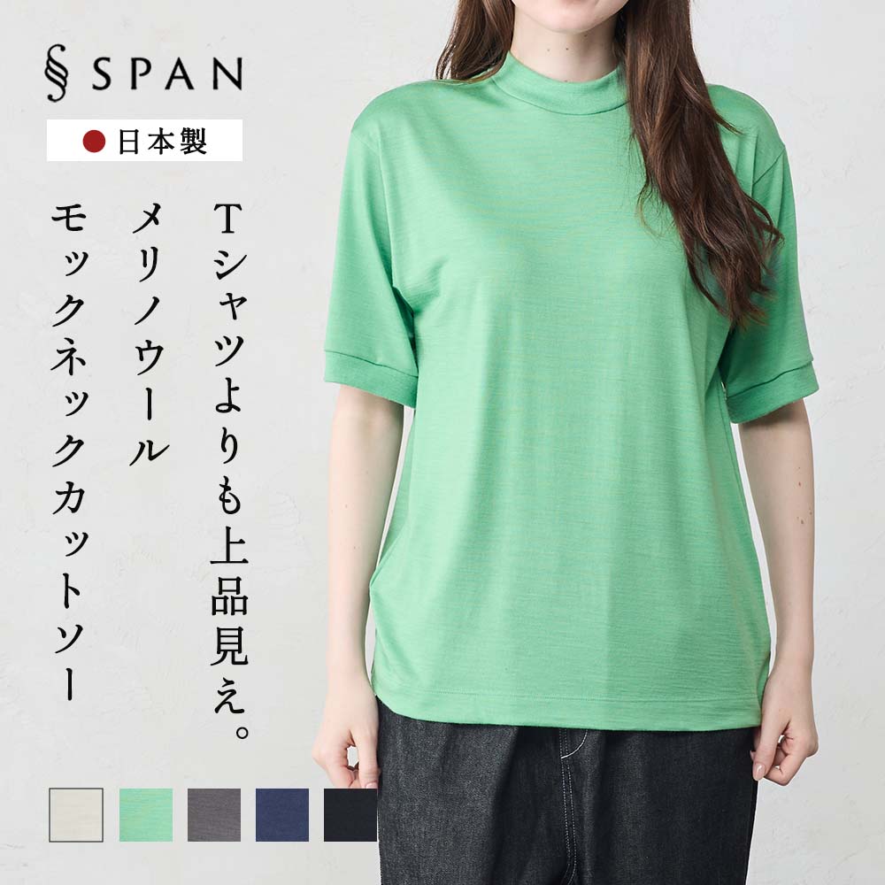 メリノウール Tシャツ 半袖 モックネック ハイネック 日本製 インナー ウール100% 山登り 登山 レディース 無地 カットソー アンダーウェア 洗えるウール |  | 02