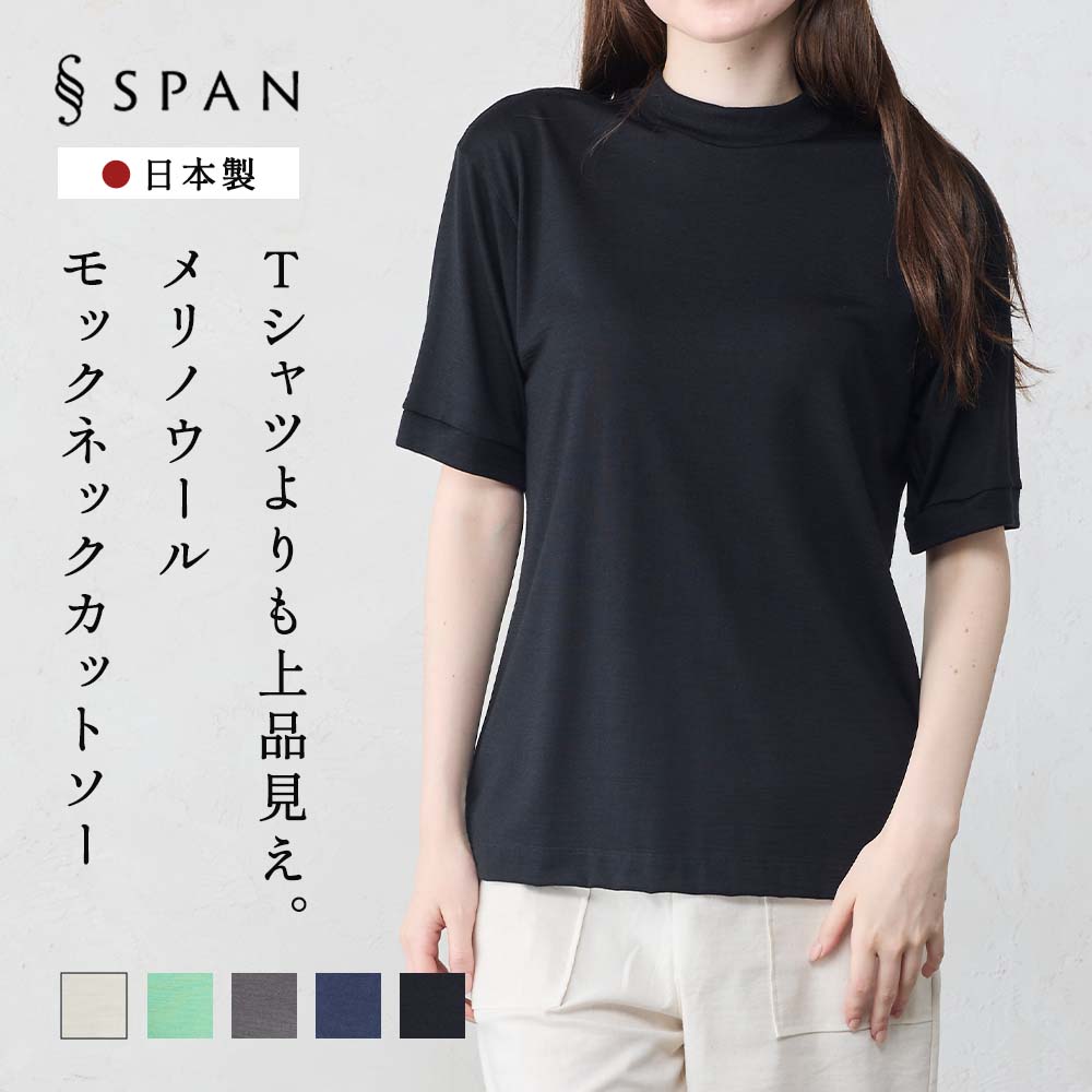 メリノウール Tシャツ 半袖 モックネック ハイネック 日本製 インナー ウール100% 山登り 登山 レディース 無地 カットソー アンダーウェア 洗えるウール |  | 05