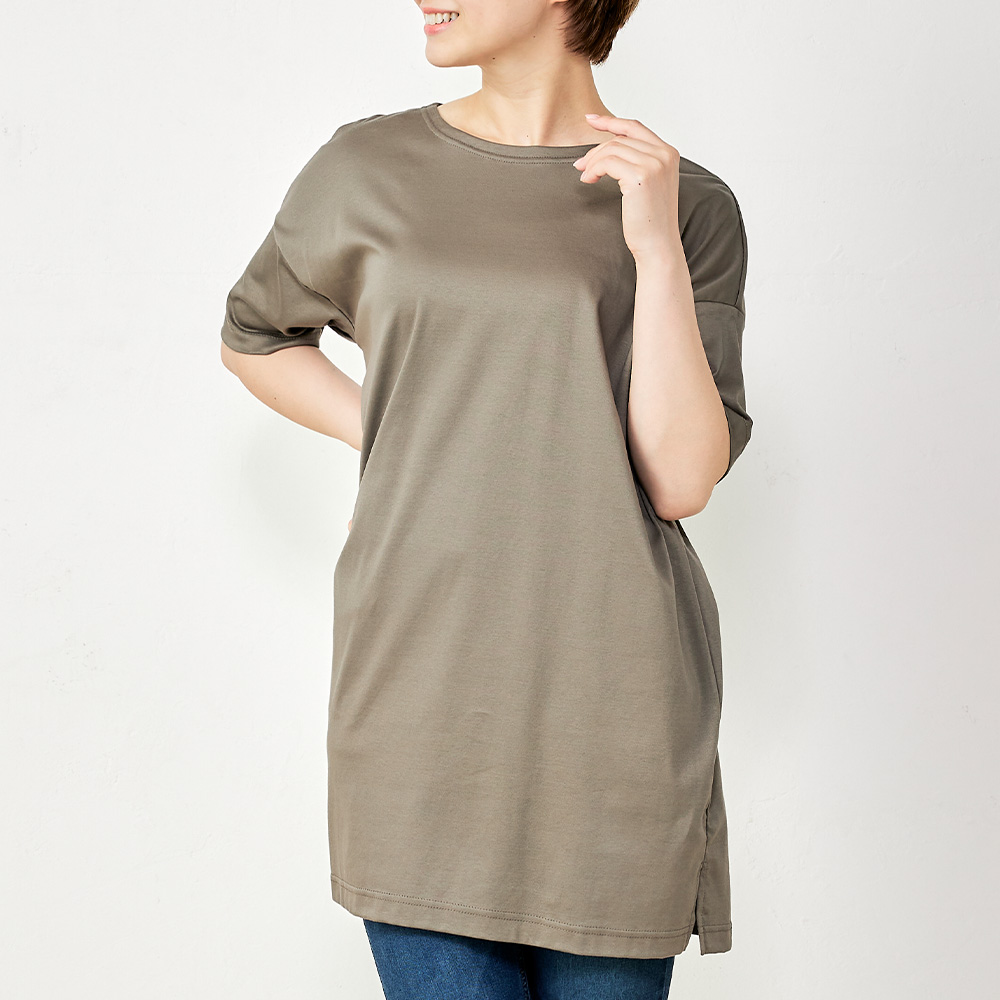 日本製 汗ジミ防止 tシャツ レディース 接触冷感 UVカット 綿100% トップス カットソー 半袖 5分袖 コットン 6190795 |  | 06