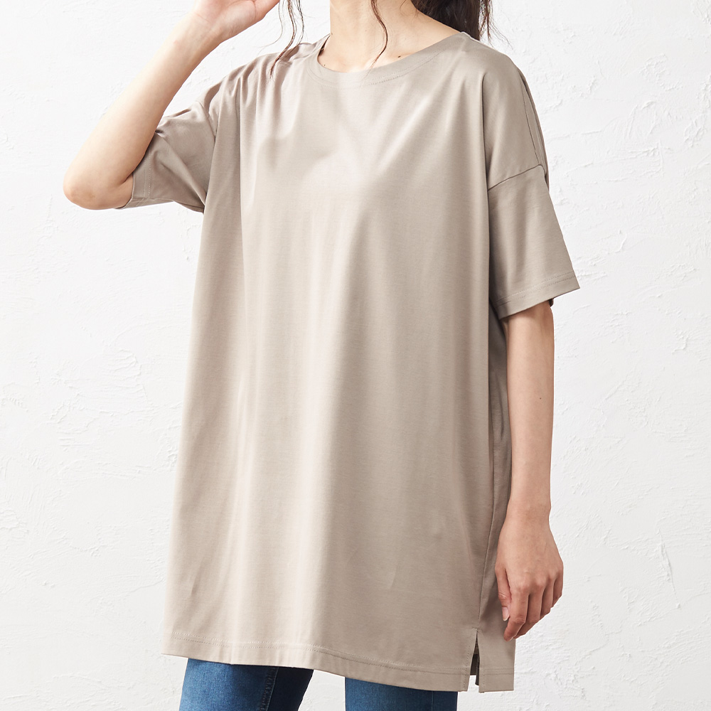 日本製 汗ジミ防止 tシャツ レディース 接触冷感 UVカット 綿100% トップス カットソー 半袖 5分袖 コットン 6190795 |  | 03