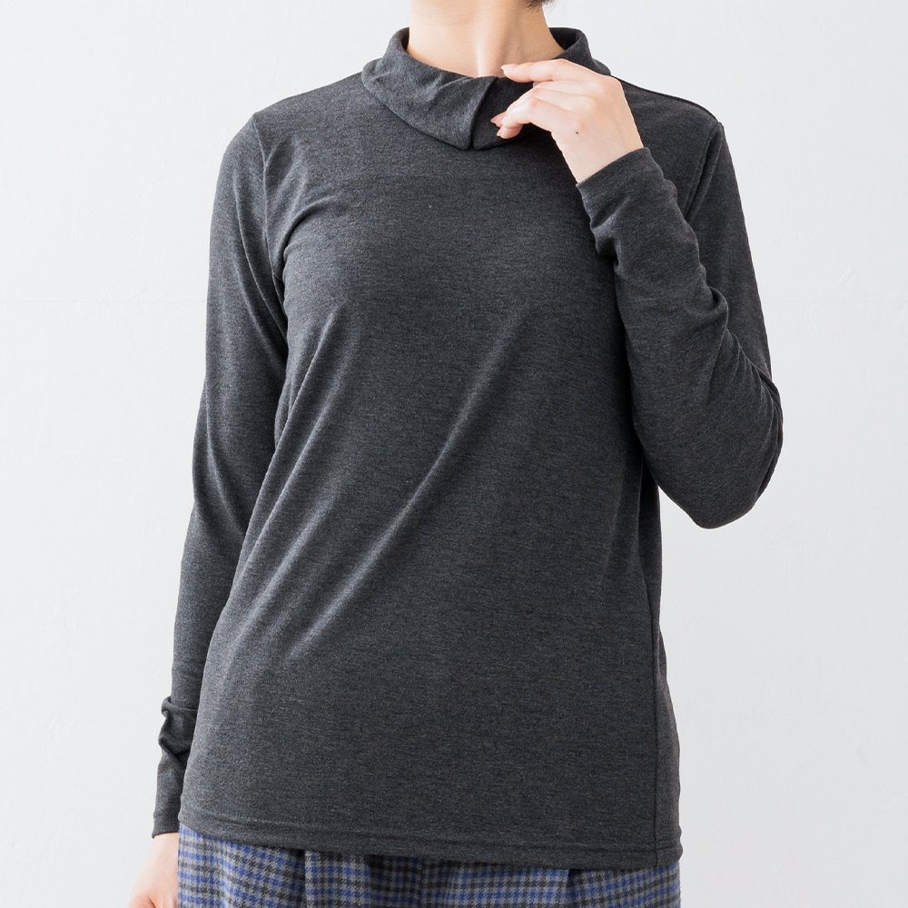 あったか素材 日本製 東レ 起毛 襟付き 長袖 カットソー インナー 秋 冬 トップス Tシャツ 登山 暖かい 冬服 ゆったり |  | 04
