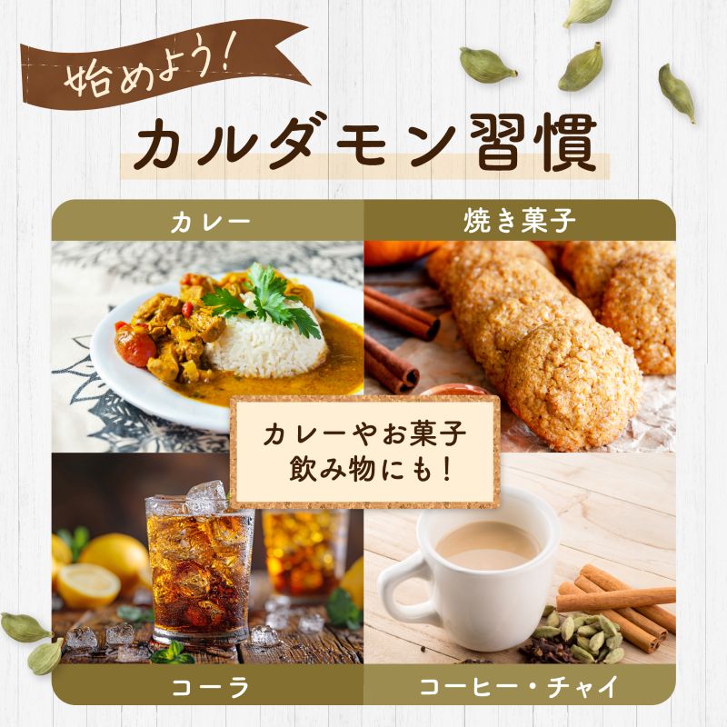 SPANION カルダモン パウダー 100g チャック付袋 カルダモン パウダー
