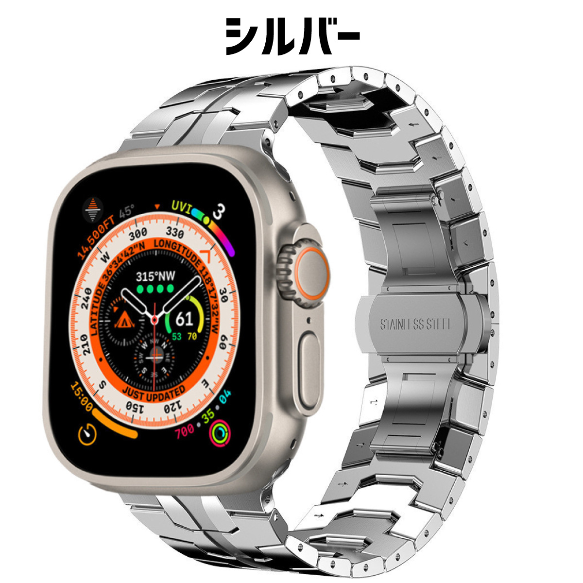 アップルウォッチ バンド apple watch ベルト ステンレス 45mm 44mm 49mm 41mm 40mm 高級 シリーズ9 8 7 se  メタル