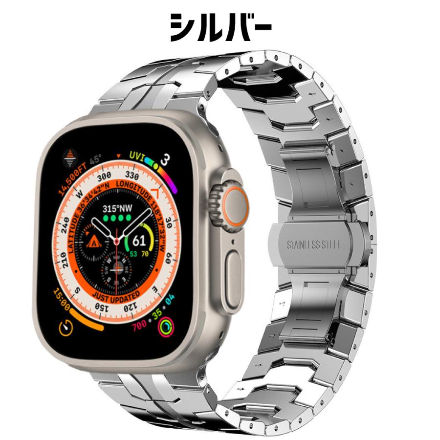 アップルウォッチ バンド apple watch ベルト ステンレス 45mm 44mm 49mm 41mm 40mm 高級 シリーズ9 8 7 se メタル｜sparksstore｜02