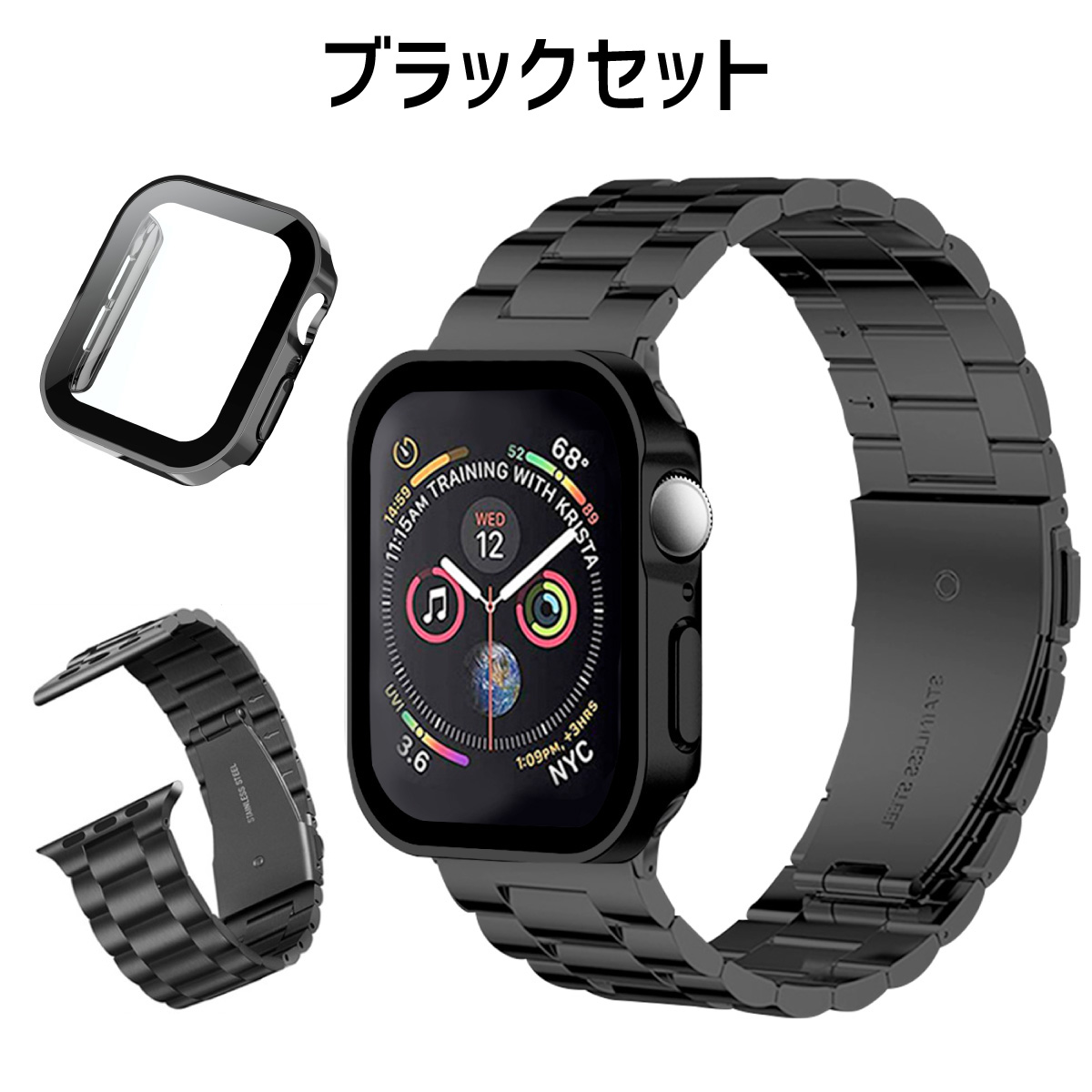 アップルウォッチ カバー バンド セット apple watch ケース ステンレス 防水 46mm 44mm 45mm 40mm