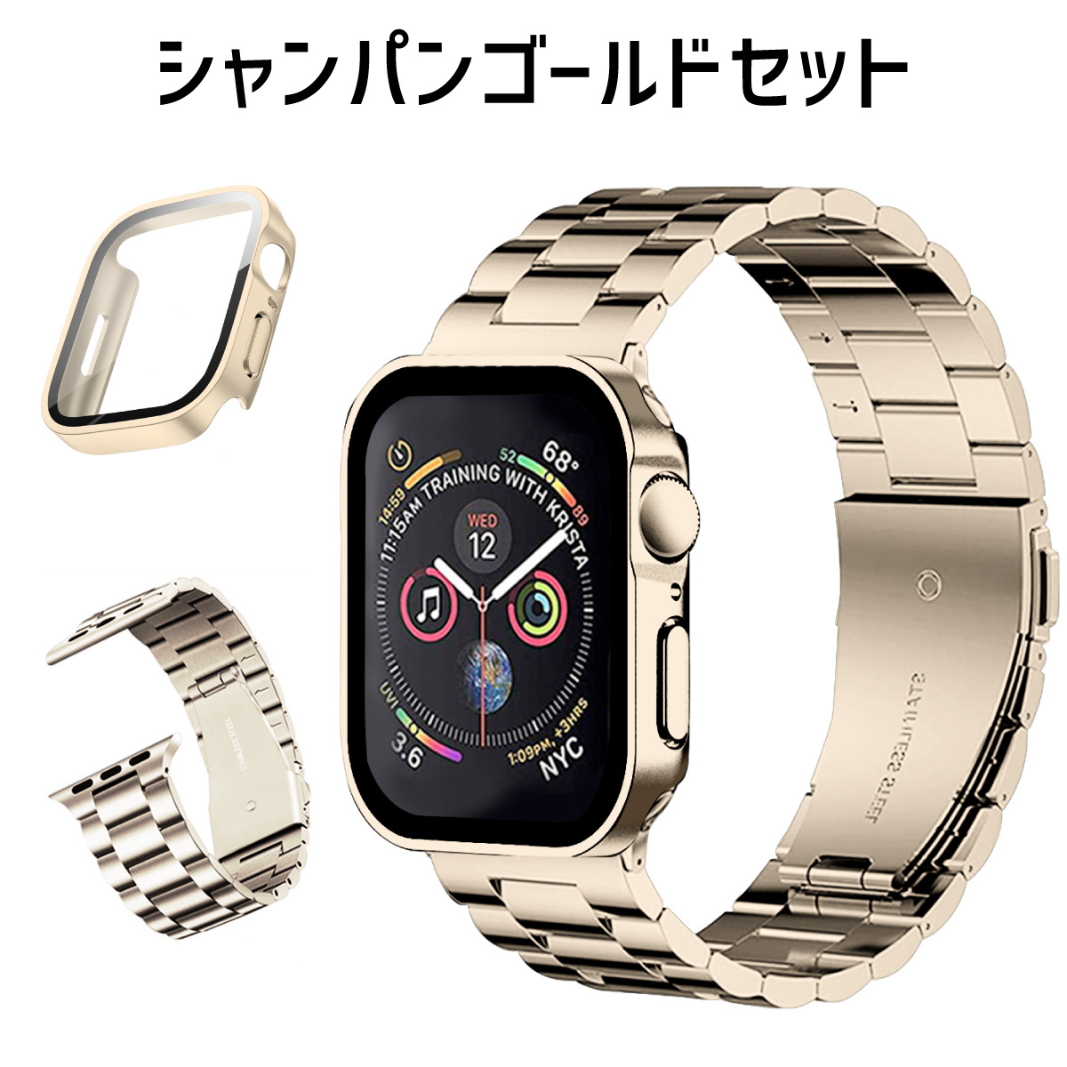 アップルウォッチ カバー バンド セット apple watch ケース ステンレス 防水 40mm 44mm 41mm 45mm