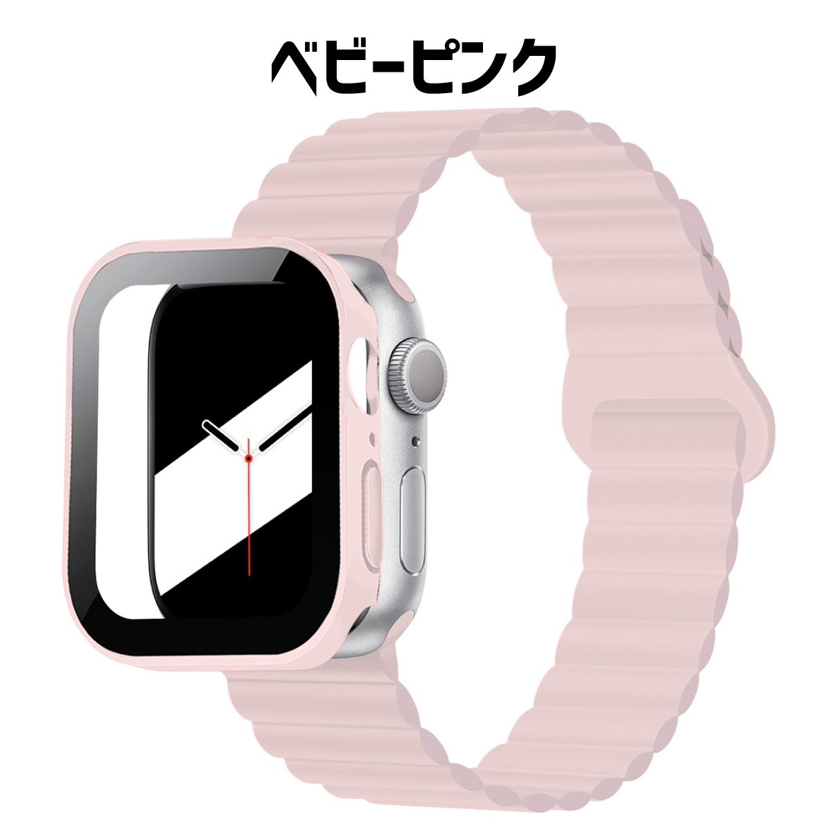 アップルウォッチ カバー バンド ベルト 防水 シリコン セット マグネット 42mm 46mm 40mm 44mm 41mm 45mm シリーズ10