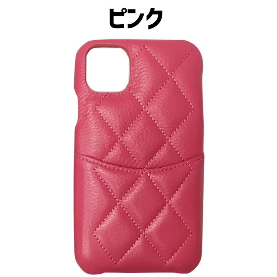 iphone ケース アイフォン レザー カバー カードケース キルティング  13 11 12 mini pro シンプル 高級｜sparksstore｜03