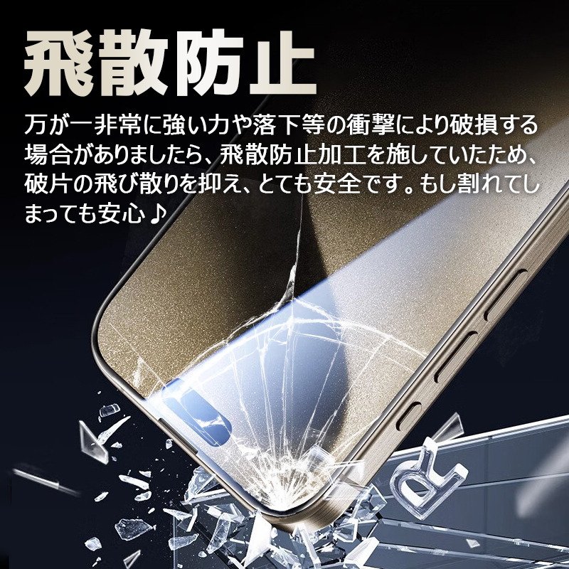 iPhone 15 15 Pro 15 Plus 15 Pro Max用 液晶保護フィルム 強化ガラスフィルム ガラス 全画面保護フィルム 翌日配達送料無料｜spd-shop｜06