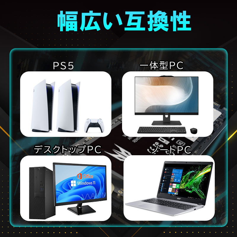Acer Predator 2TB【3D NAND TLC】NVMe1.4 ゲーミングSSD M.2 2280 PCIe Gen4x4 R:7200MB/s W:6300MB/s 5年保証 GM7-2TB 翌日配達送料無料｜spd-shop｜12