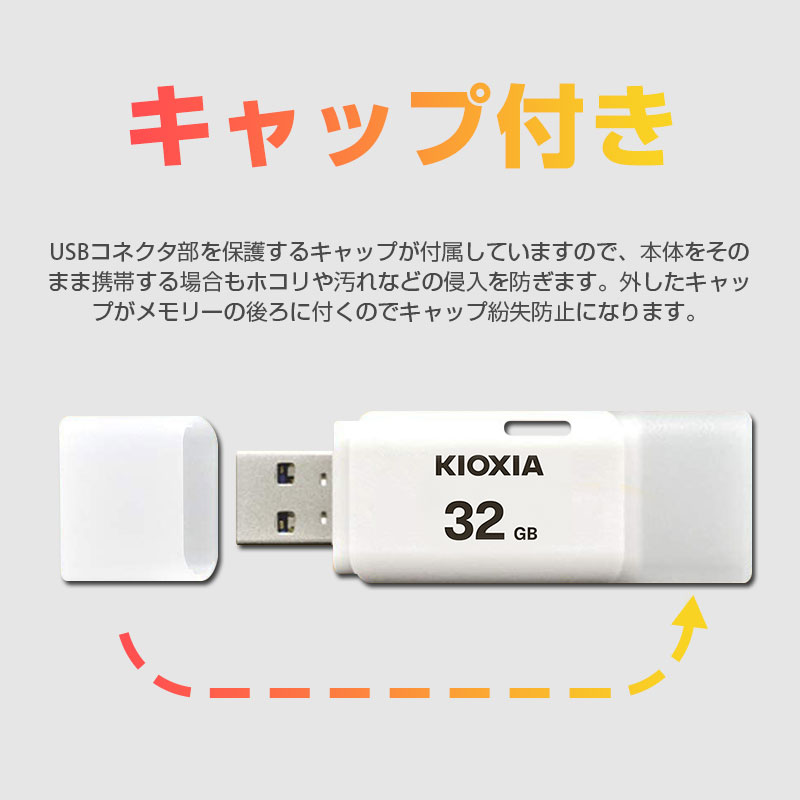 お買得2枚組 32GB USBメモリ USB2.0 Kioxia日本製 海外パッケージ 
