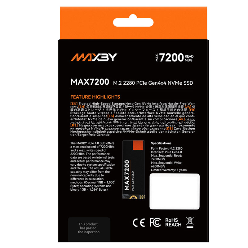 セール！MAXBY 1TB NVMe 2.0 SSD PCIe Gen 4x4 R:7200MB/s W:6200MB/s
