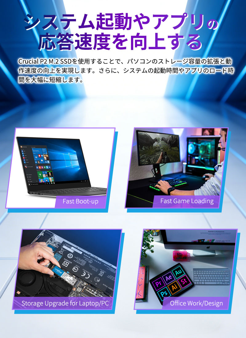 crucial（クルーシャル） Crucial P2 500GB PCIe M.2 2280 SSD